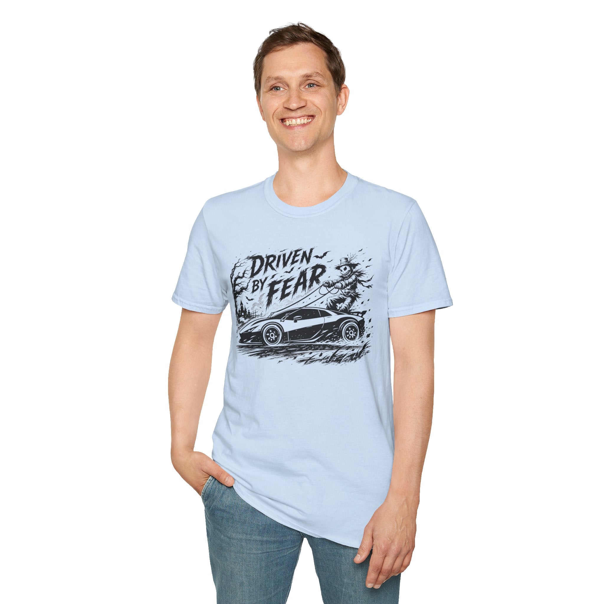 Driven By Fear T‑Shirt — Horror Sports Car Graphic Tee