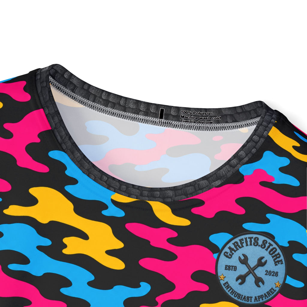 Paloma Petrol Neon Camo Racing Jersey — Men's Motorsport Sports Tee