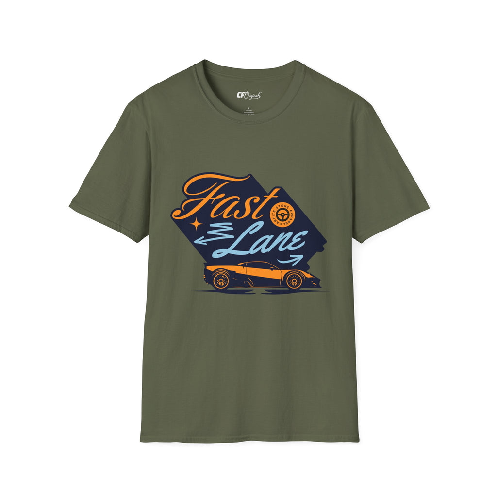 Fast Lane T-Shirt — Retro Racing Car Graphic Tee