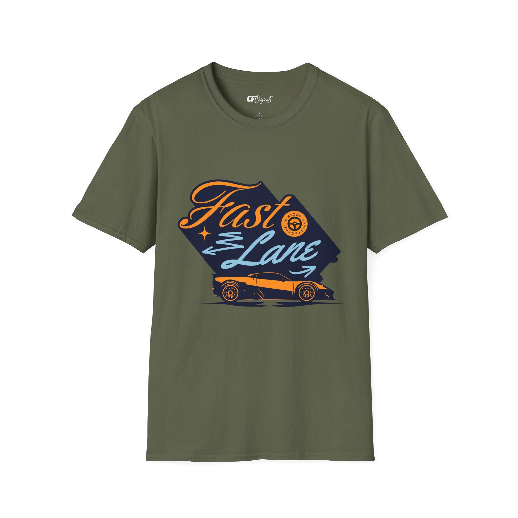 Fast Lane T-Shirt — Retro Racing Car Graphic Tee