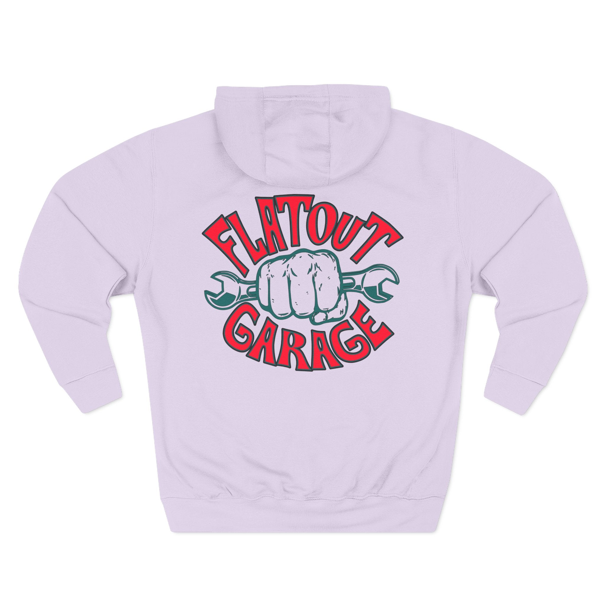 Flatout Garage Fleece Hoodie — Mechanic Shop Logo Pullover