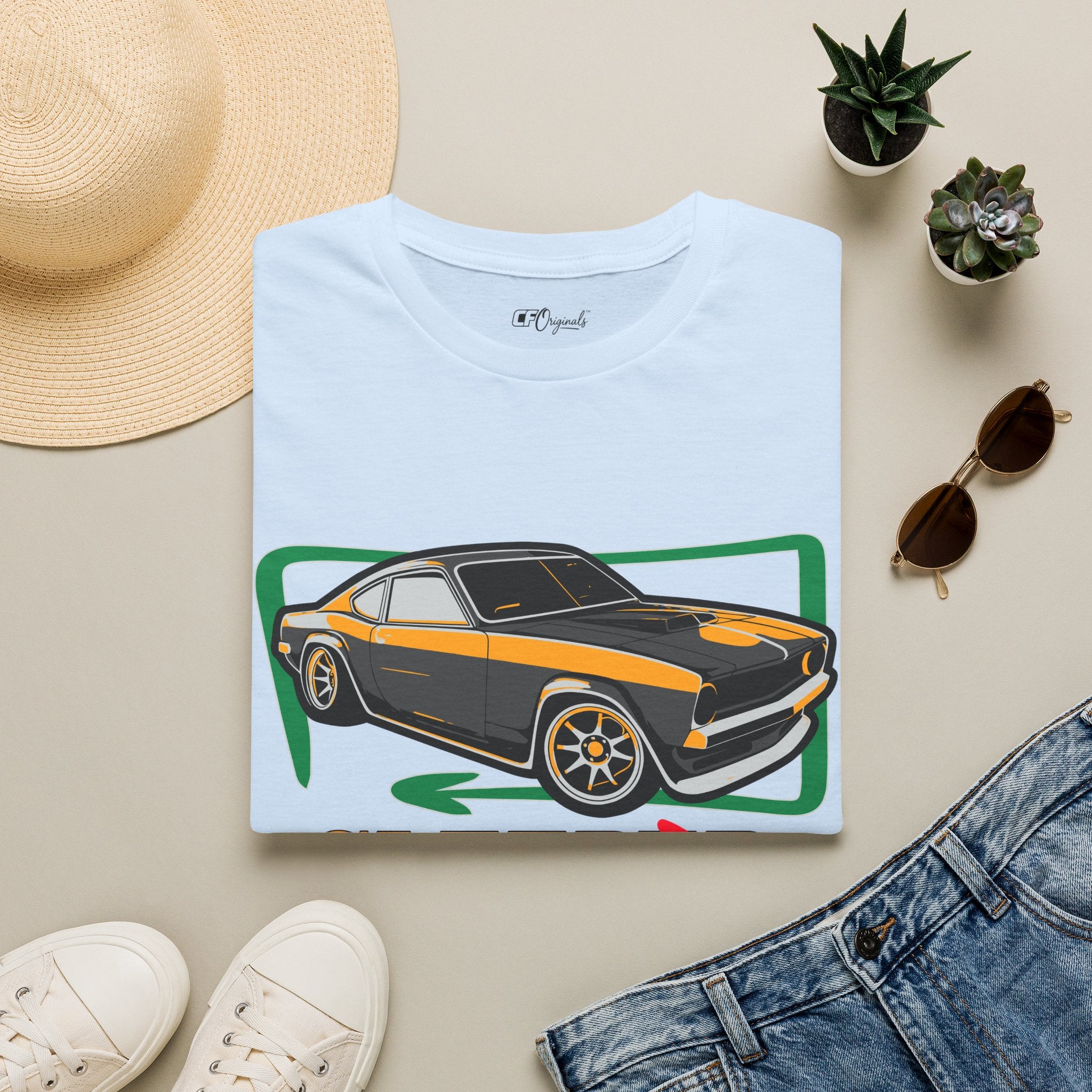 Classic Muscle Car T-Shirt — Retro 'Sleepless' Graphic Tee