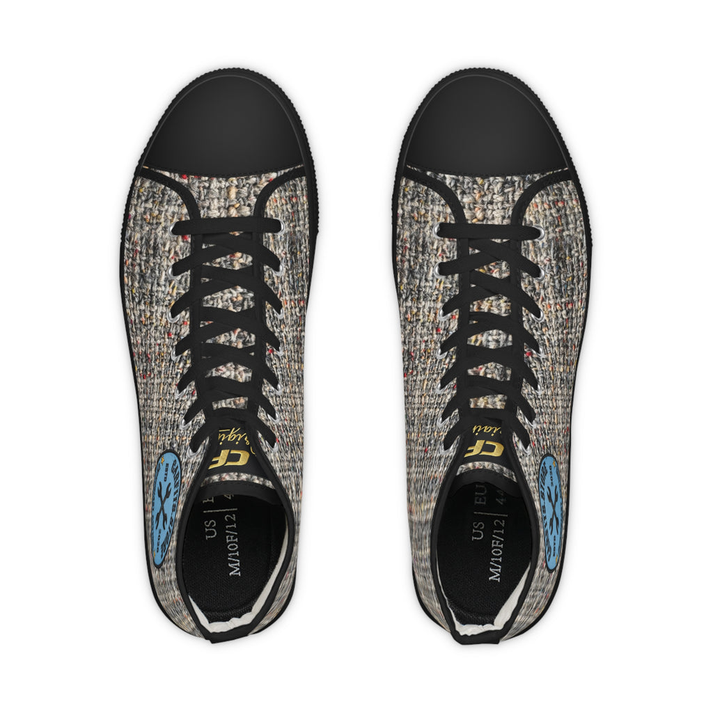 High Top Sneakers — Tweed Texture Men's Casual Athletic Shoes