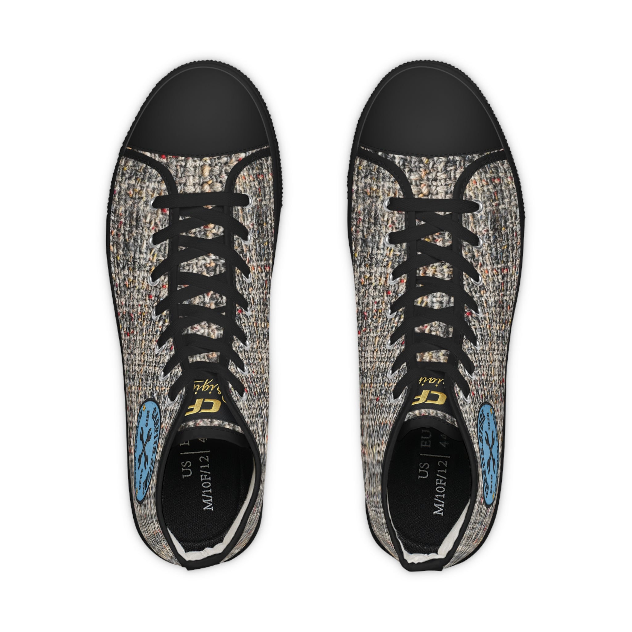 High Top Sneakers — Tweed Texture Men's Casual Athletic Shoes