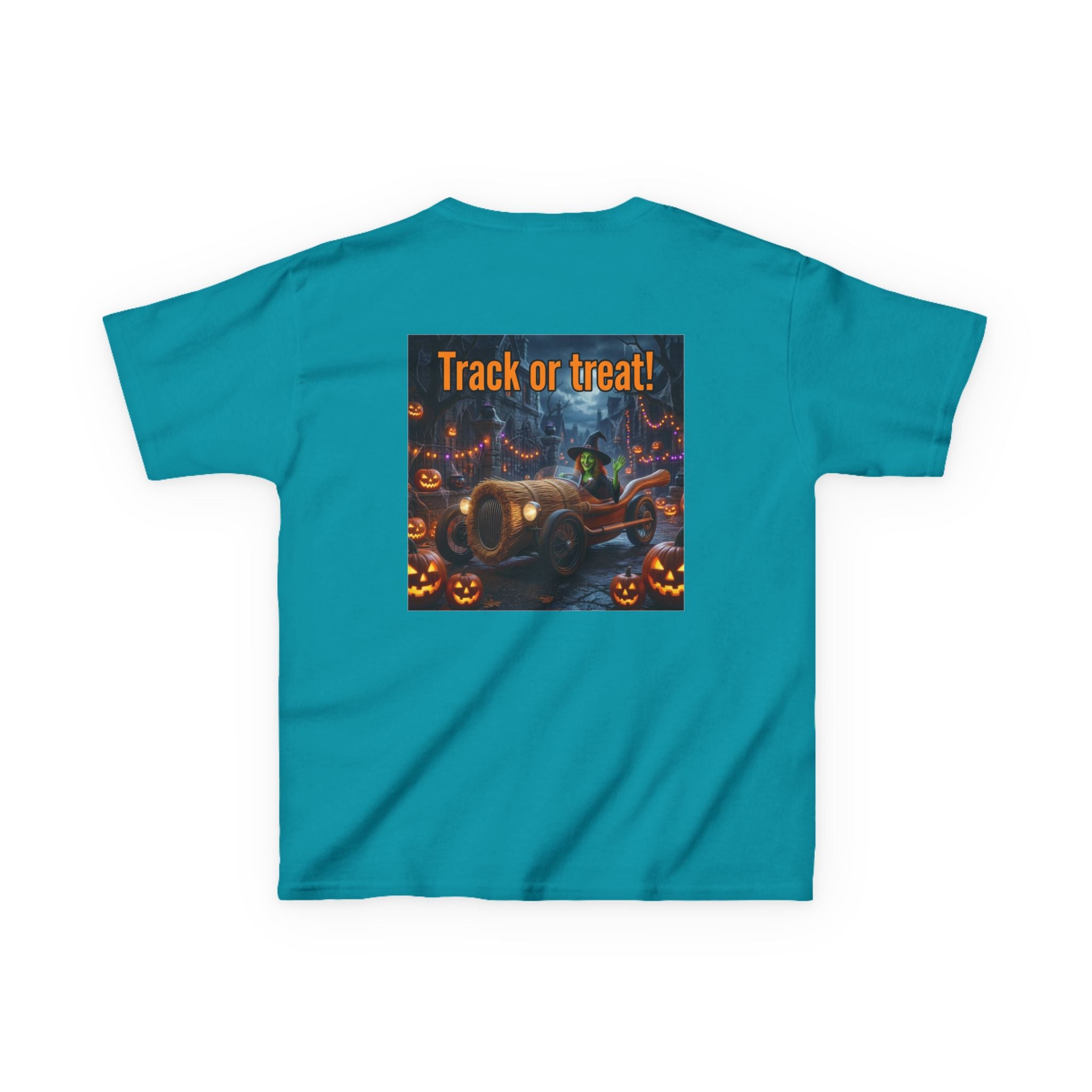 'Track or Treat!' Halloween Racing Car - Kid's Tee Shirt