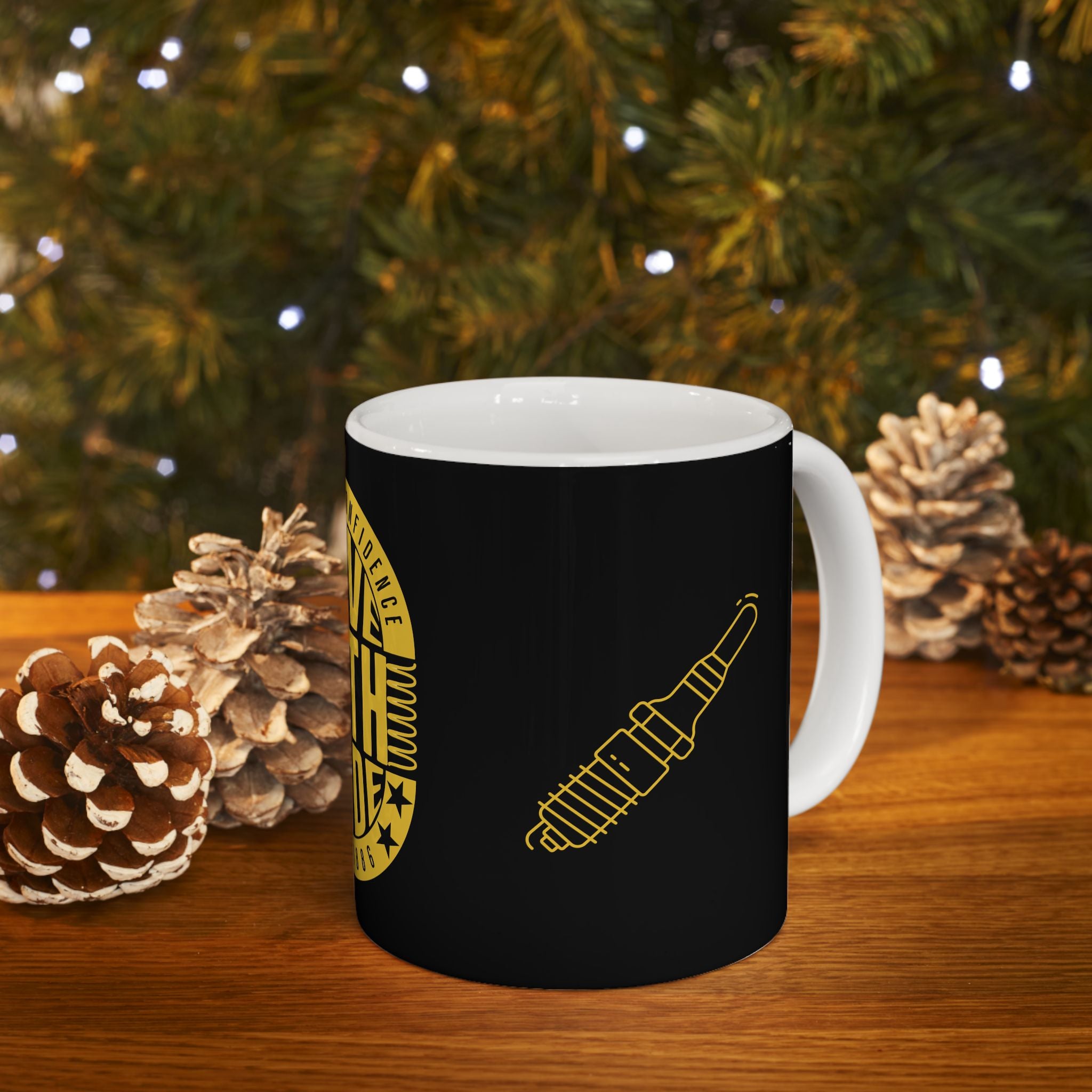 Drive With Pride Ceramic Mug – Yellow Emblem (11oz/15oz)