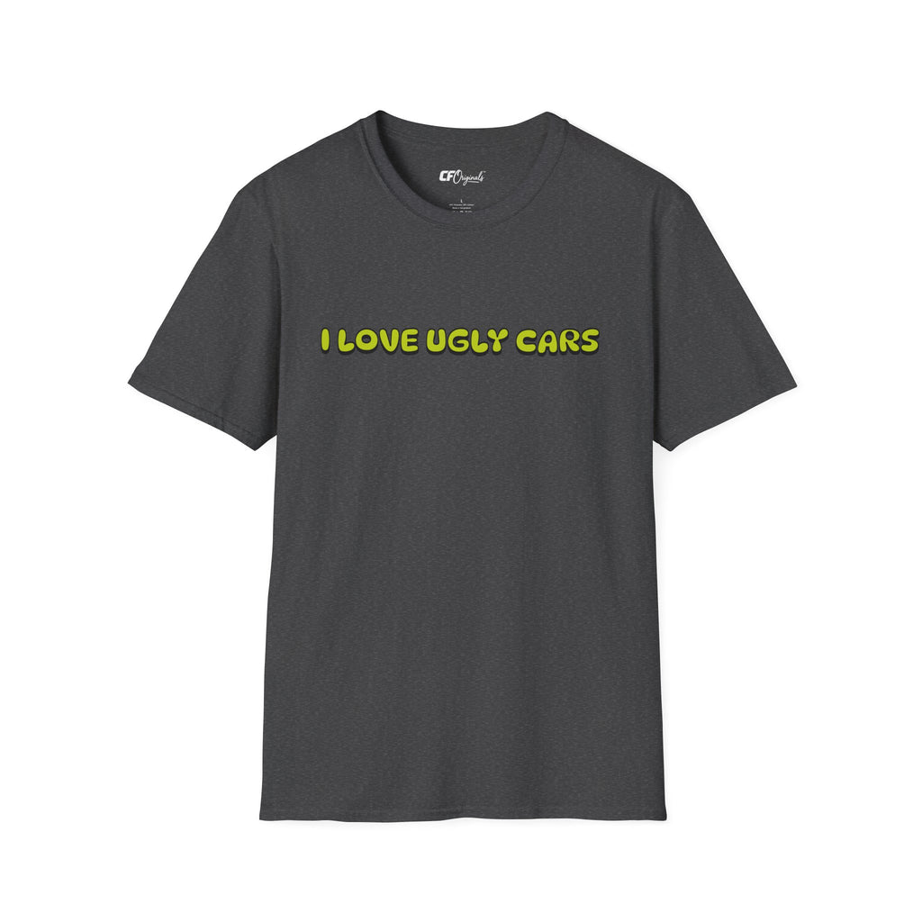 T-Shirt — "I Love Ugly Cars" Retro Green Graphic Tee