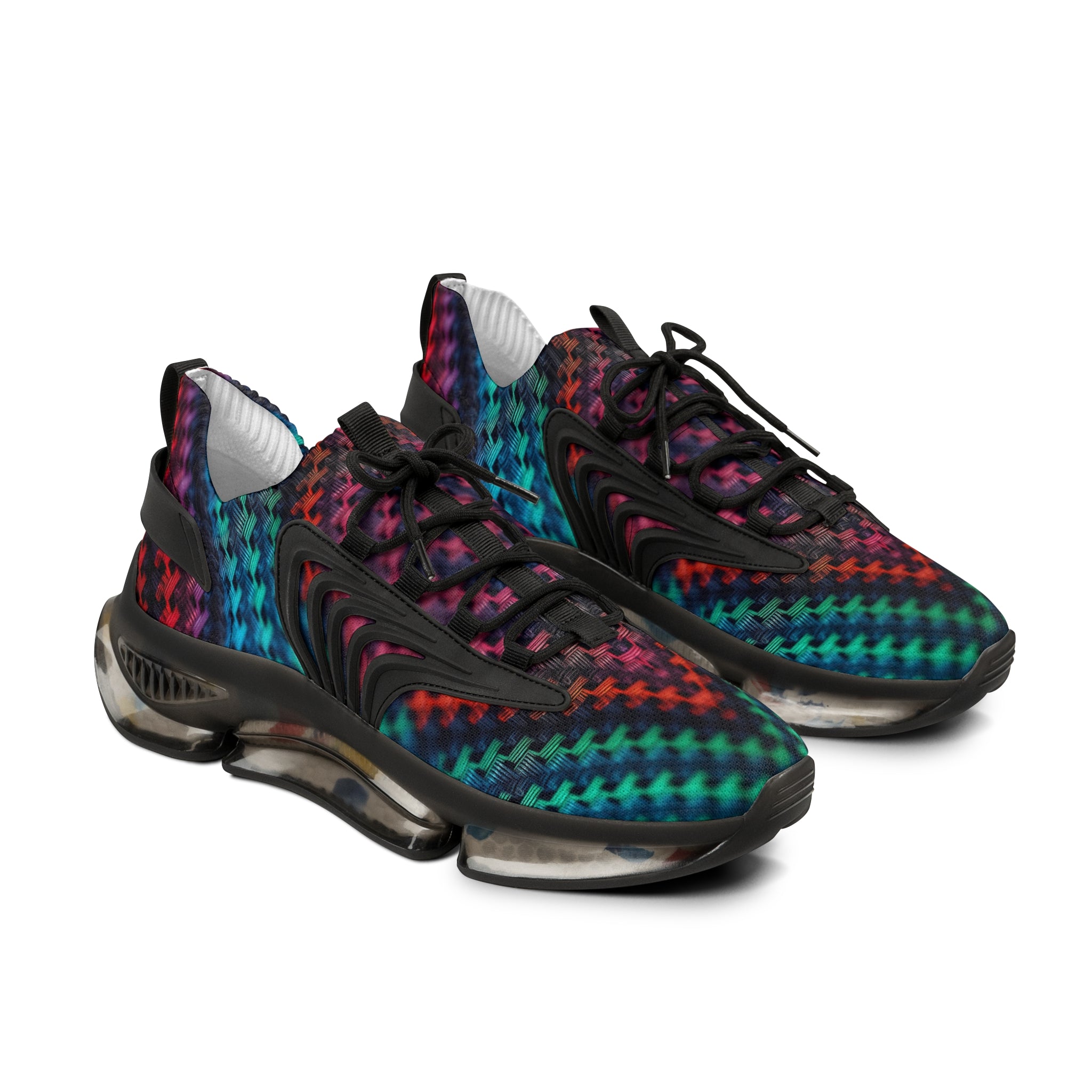 Men's Mesh Sneakers — Carbon Fiber Print Athletic Running Shoes