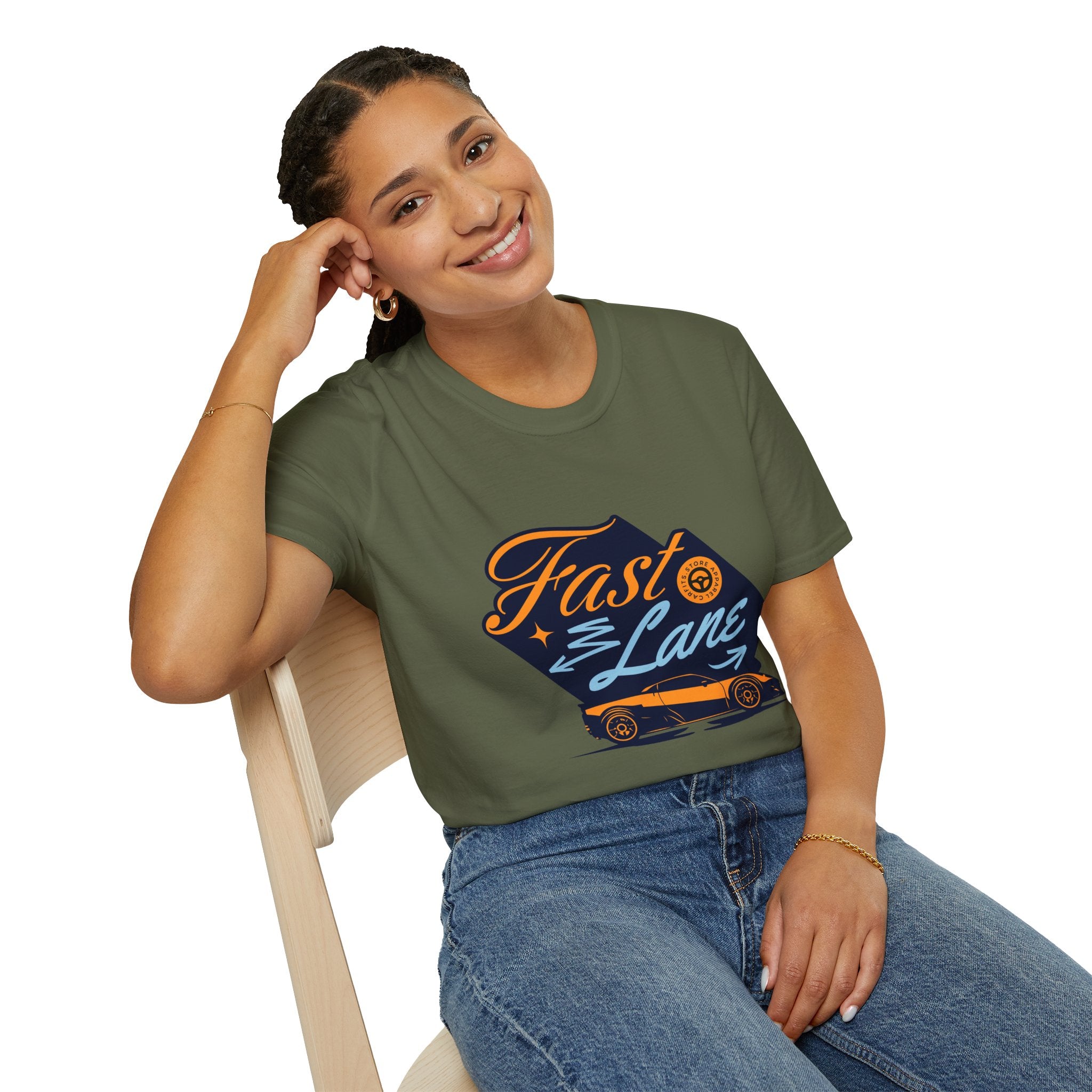 Fast Lane T-Shirt — Retro Racing Car Graphic Tee