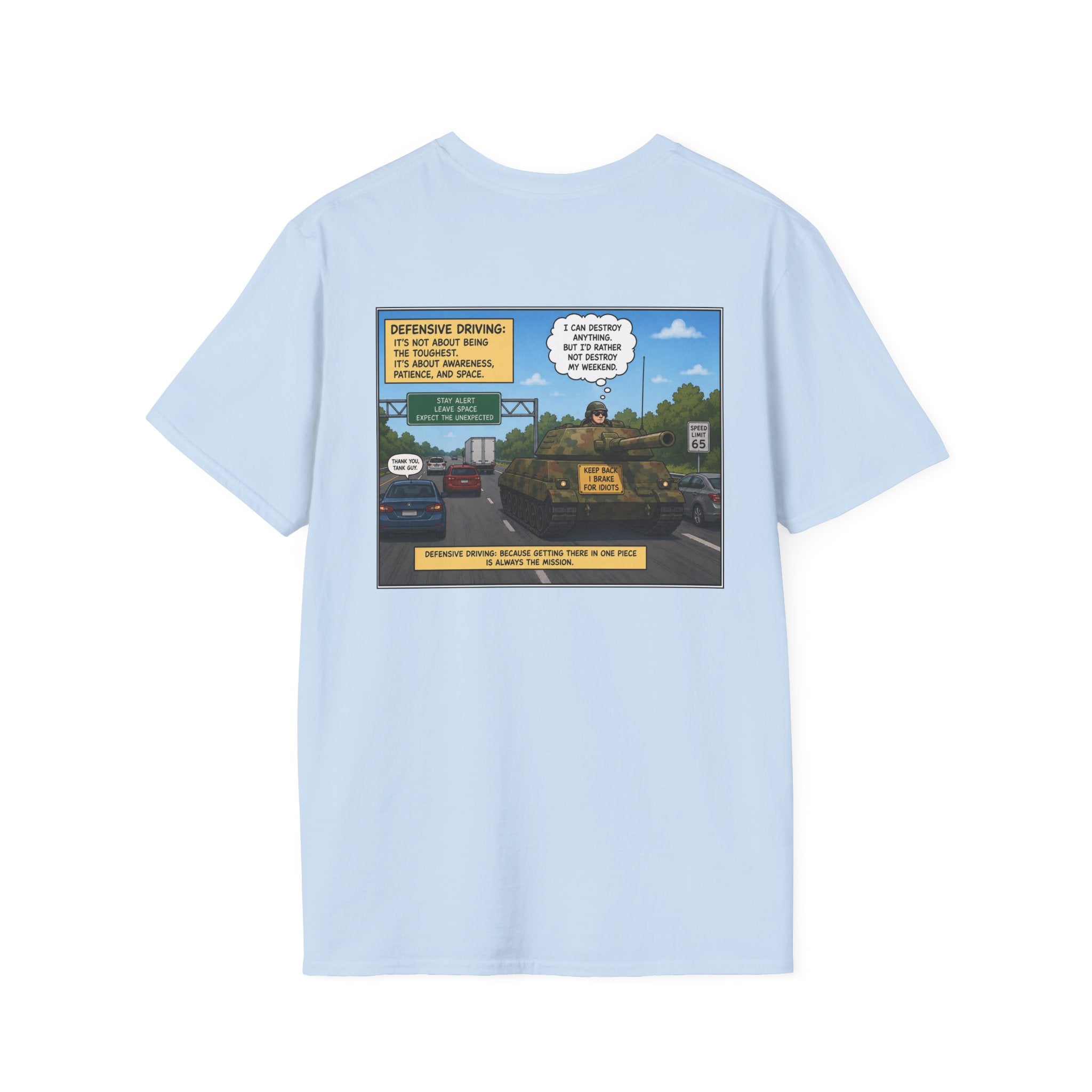 Military Tank Driver Tee — Defensive Driving Humor T-Shirt