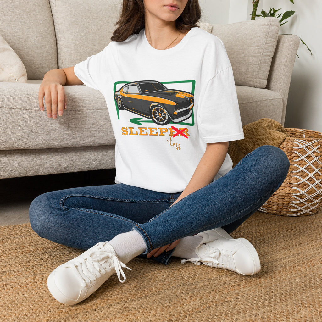 Classic Muscle Car T-Shirt — Retro 'Sleepless' Graphic Tee