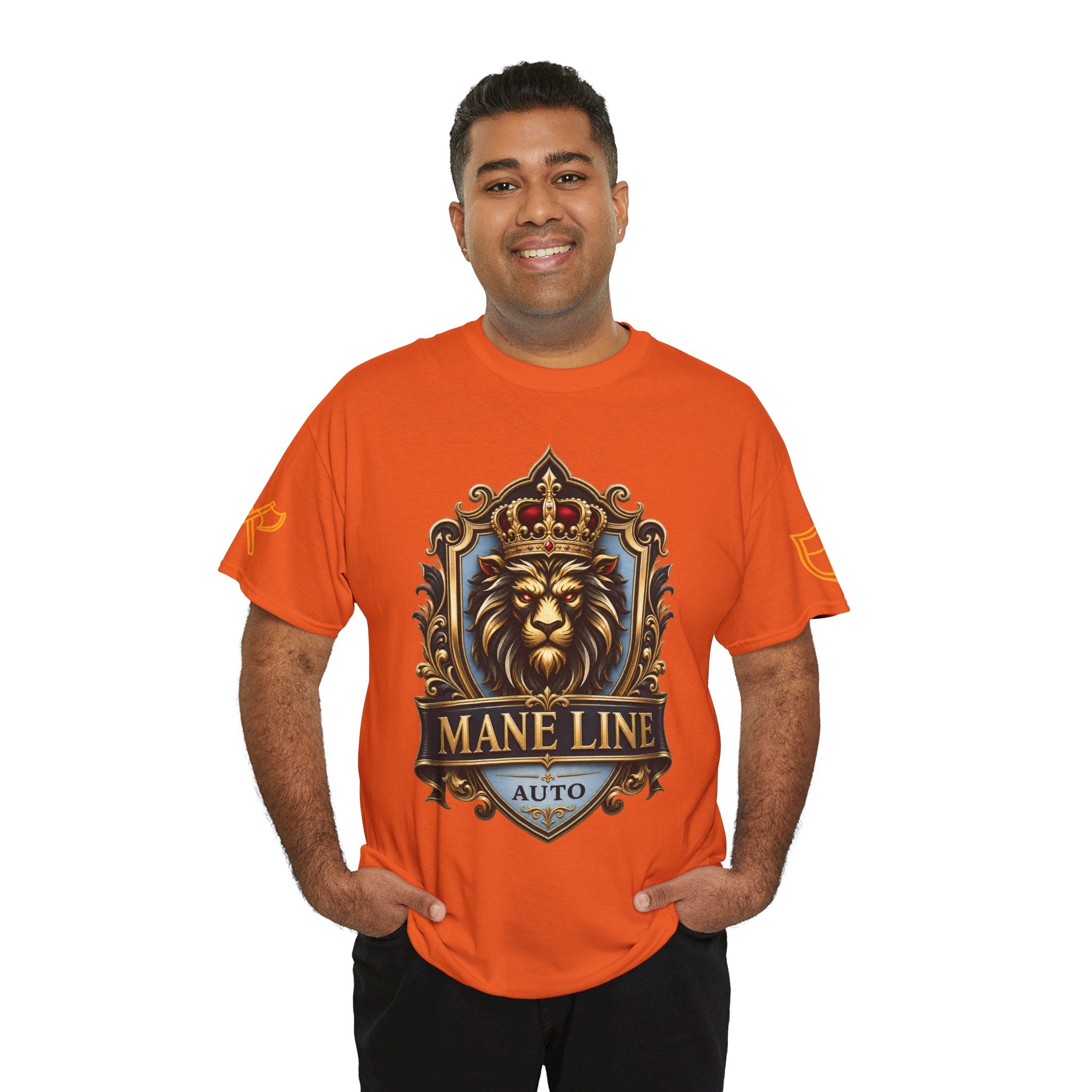 Lion Crest Tee — "Mane Line Auto" Vintage Heraldic Graphic Shirt