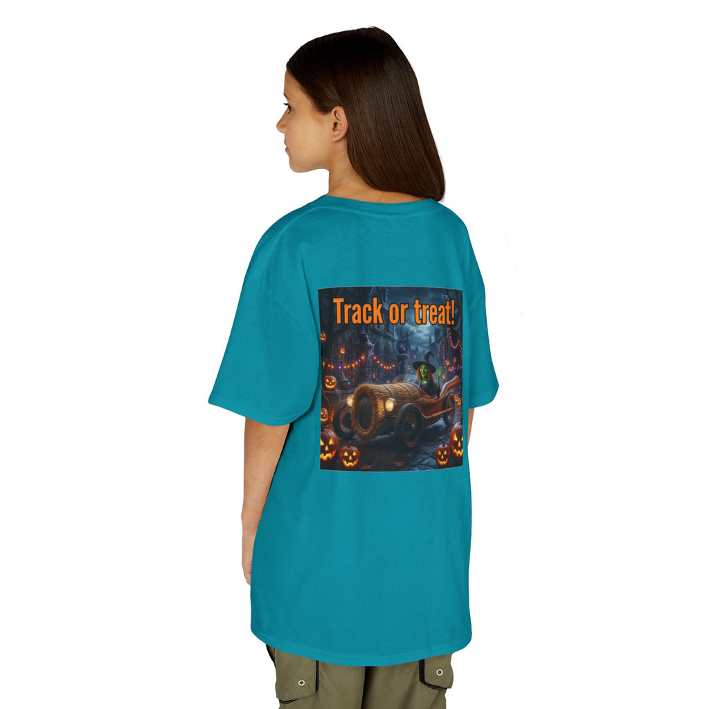 'Track or Treat!' Halloween Racing Car - Kid's Tee Shirt