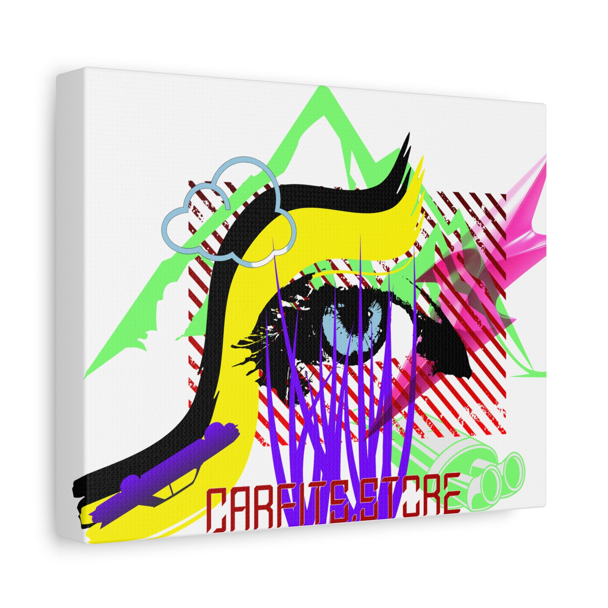 Automotive Pop Art Matte Canvas Print — Vibrant Abstract Wall Art