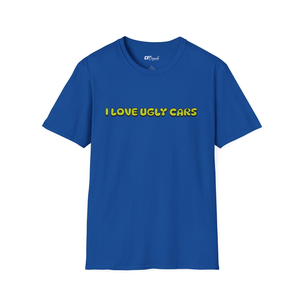 T-Shirt — "I Love Ugly Cars" Retro Green Graphic Tee
