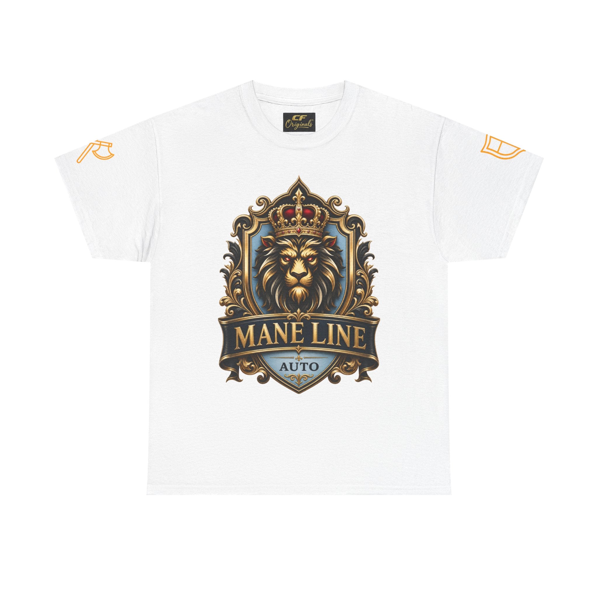 Lion Crest Tee — "Mane Line Auto" Vintage Heraldic Graphic Shirt