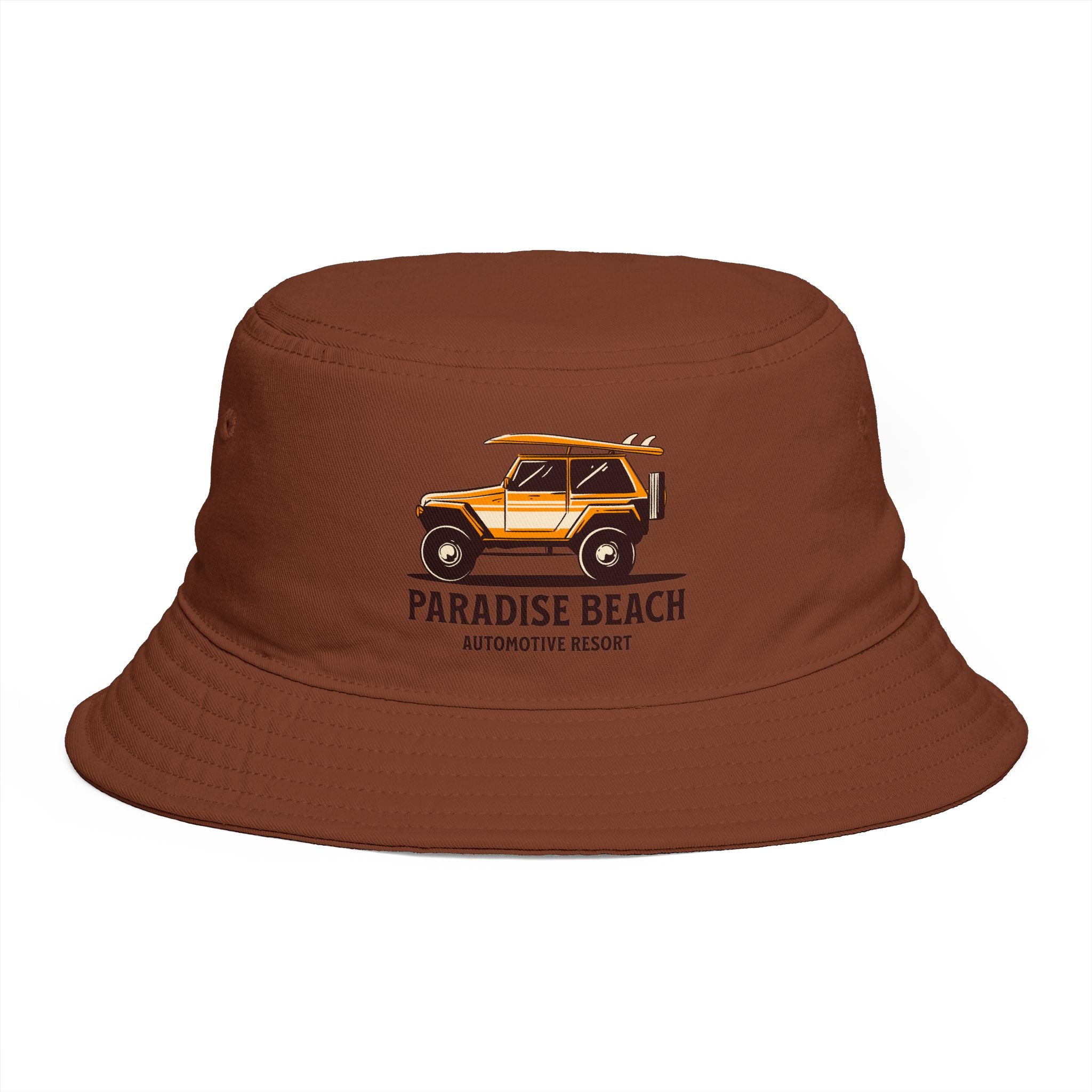 Paradise Beach Surf Buggy Bucket Hat — Vintage Beach Vacation Sun Hat