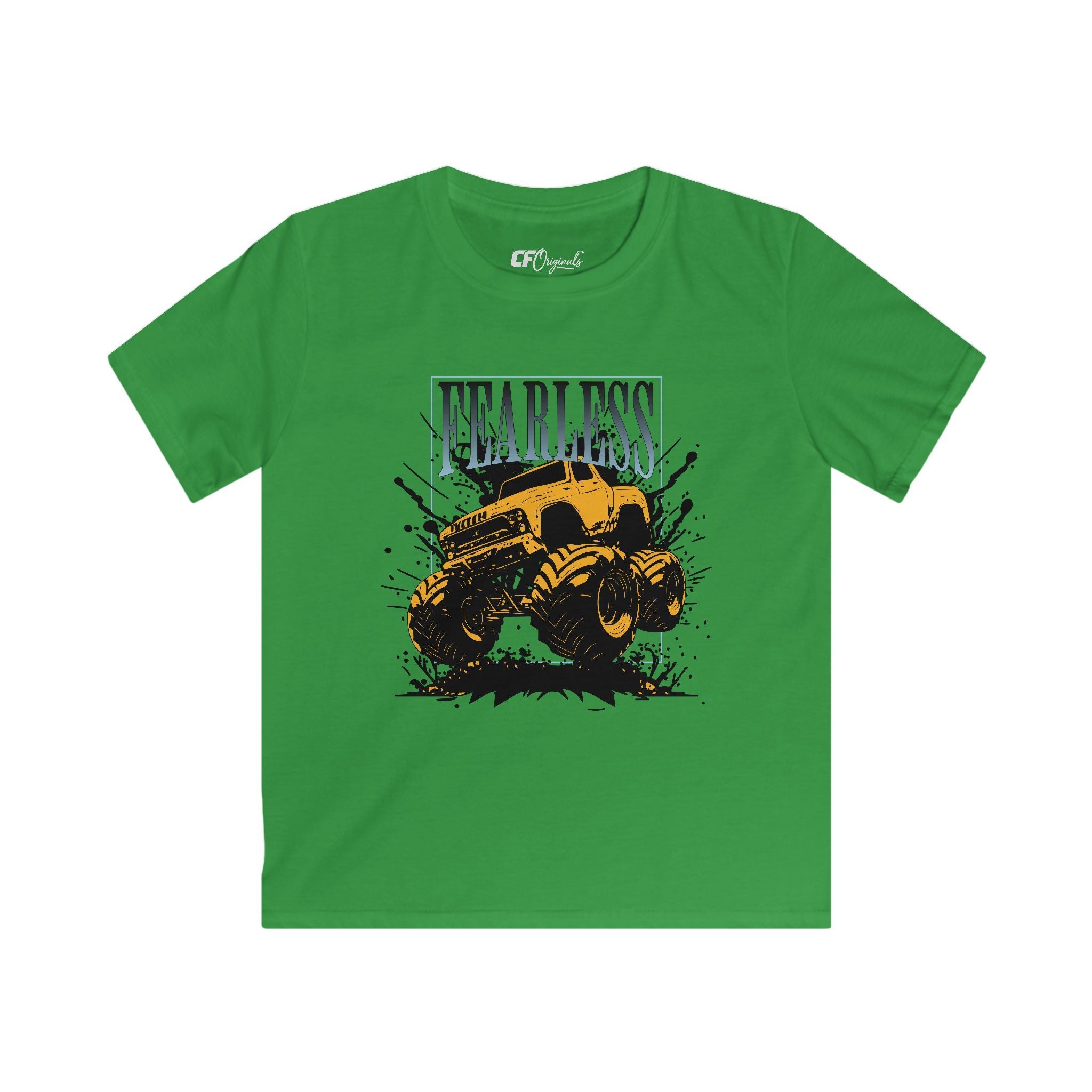 Kids Tee — "Fearless" Monster Truck Graphic Shirt