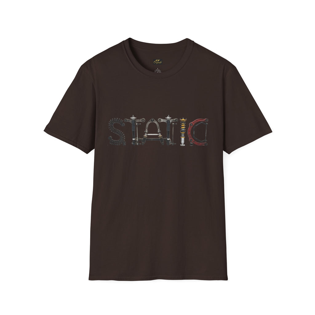 Static Graphic T-Shirt — Industrial Parts Lettering Tee
