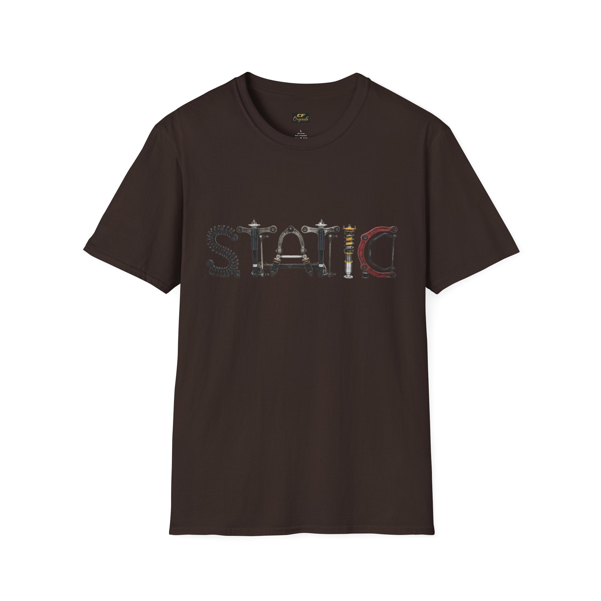 Static Graphic T-Shirt — Industrial Parts Lettering Tee