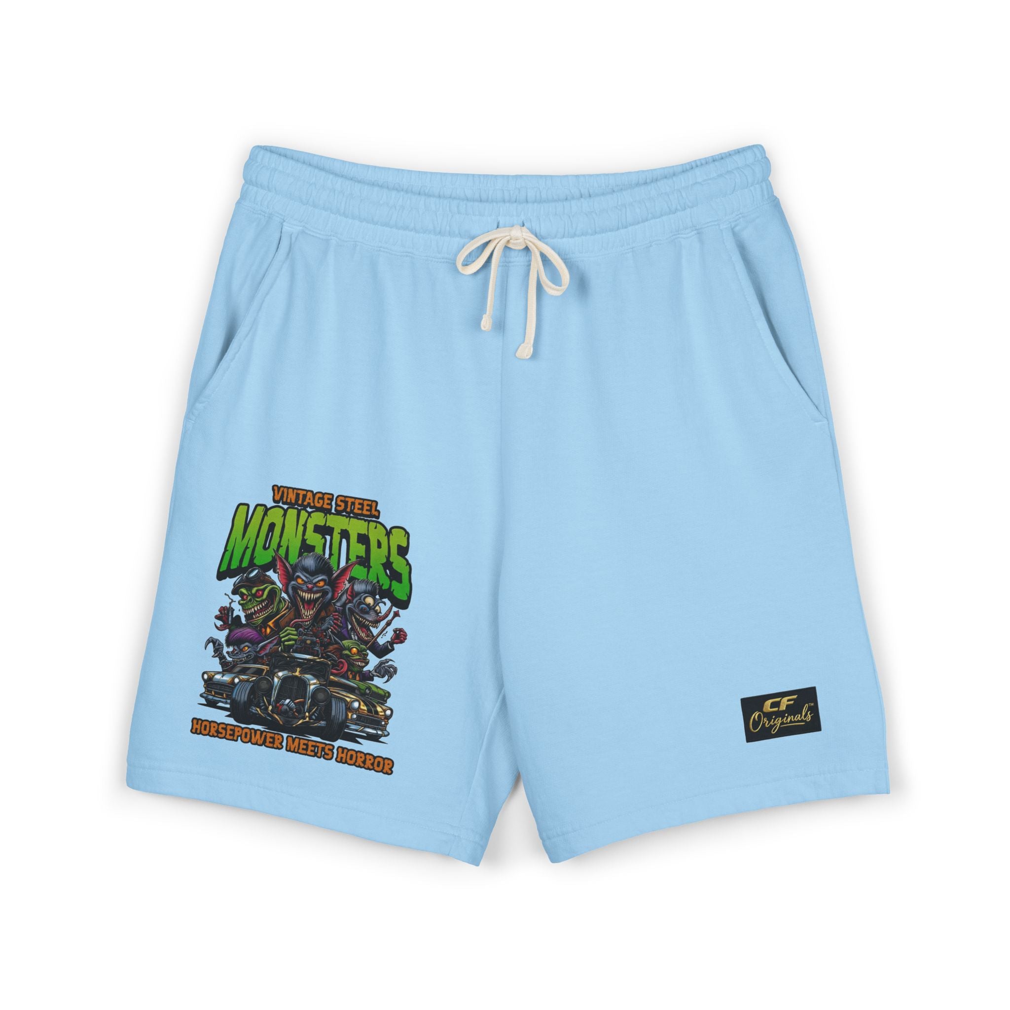 Monster Crew Sweat Shorts — Graphic Fleece Lounge Shorts