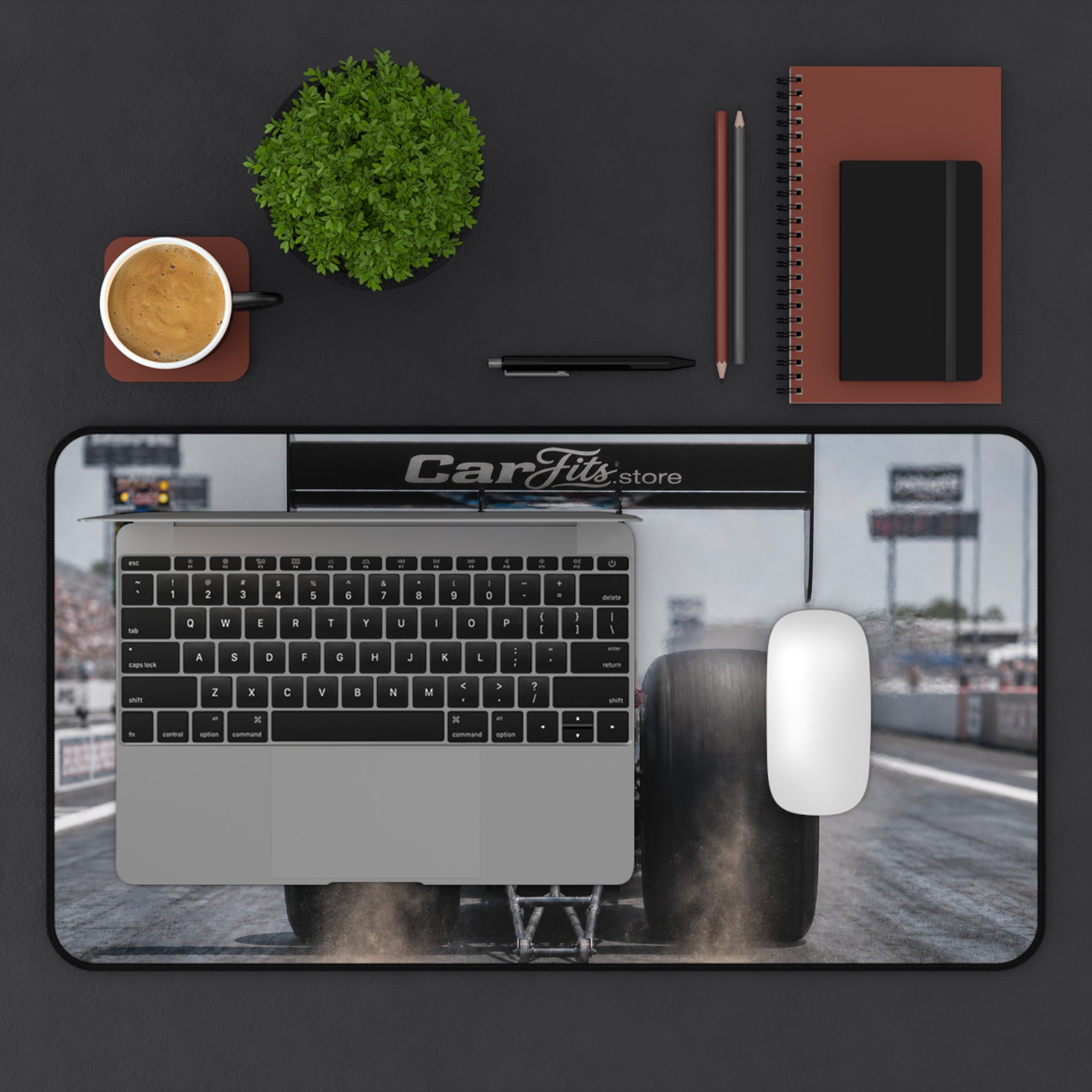 Dragster Racing Desk Mat — High-Speed Drag Racing Mouse Pad for Car Enthusiasts