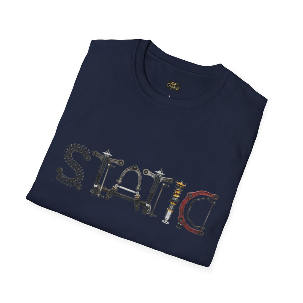 Static Graphic T-Shirt — Industrial Parts Lettering Tee