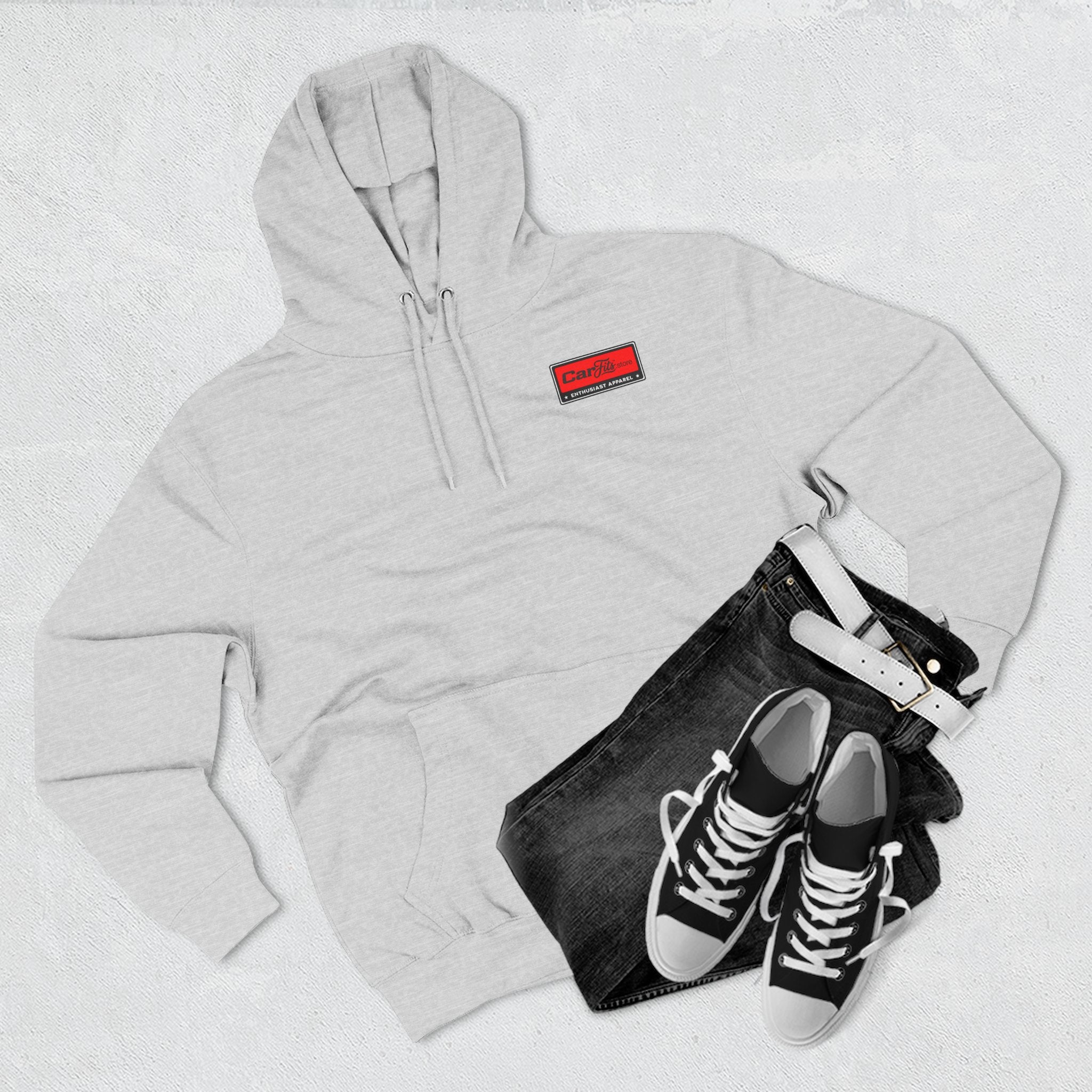 Flatout Garage Fleece Hoodie — Mechanic Shop Logo Pullover