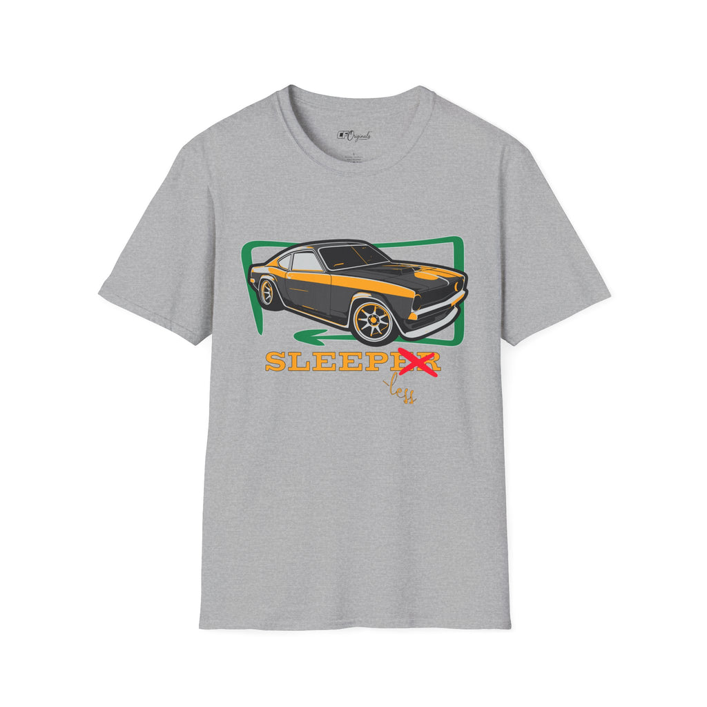 Classic Muscle Car T-Shirt — Retro 'Sleepless' Graphic Tee