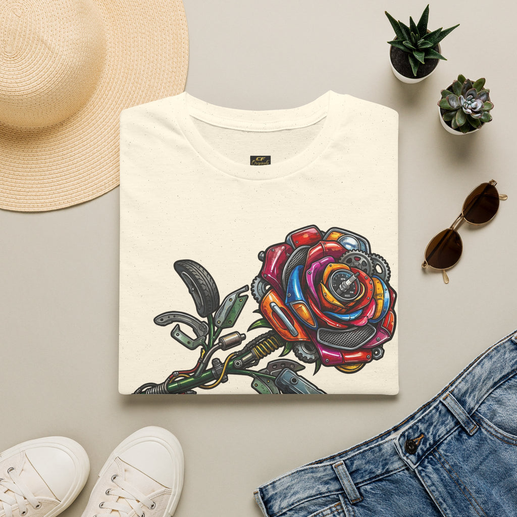 Colorful Mechanical Rose Graphic Tee