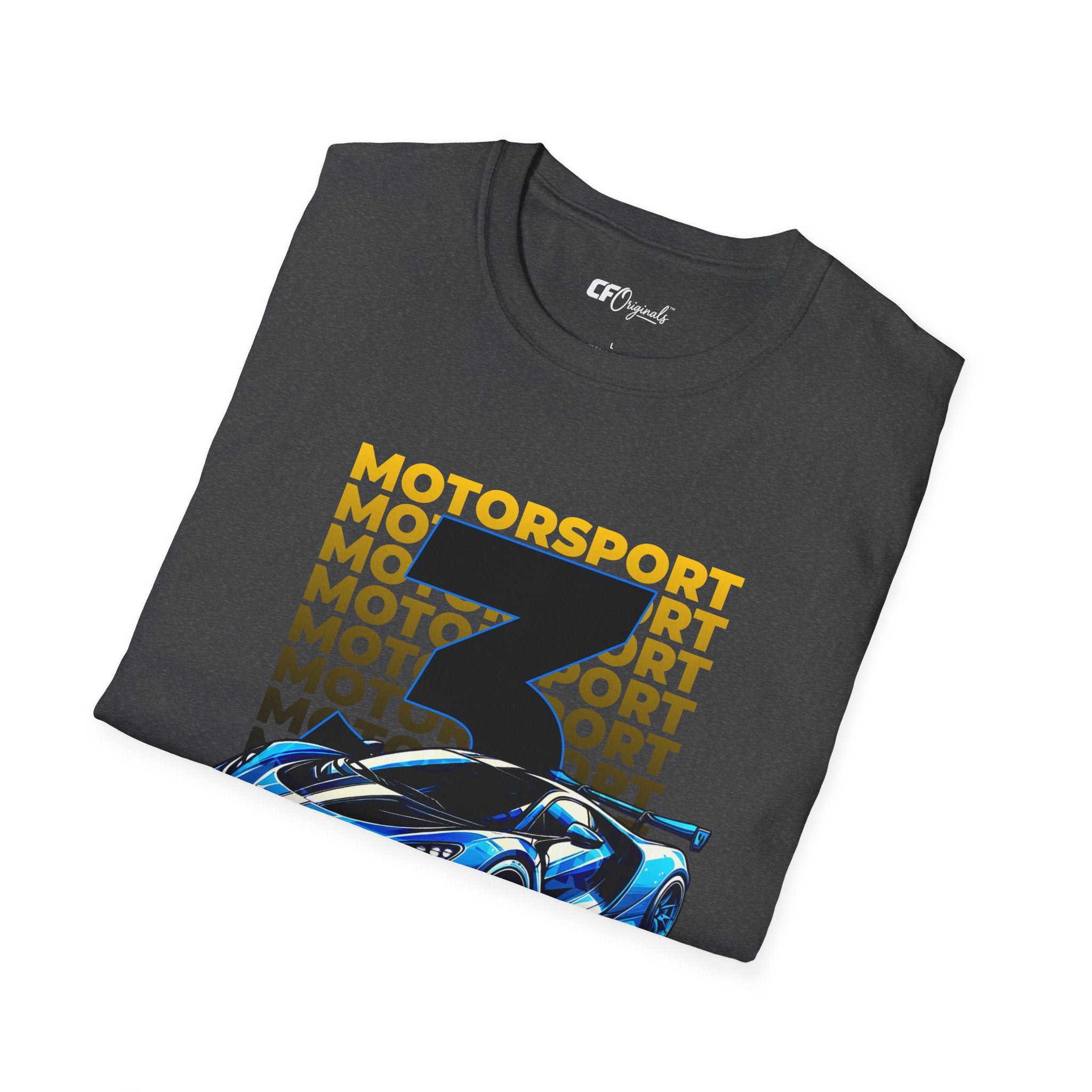 Motorsport No.3 Racing T‑Shirt — Blue Supercar Graphic Tee