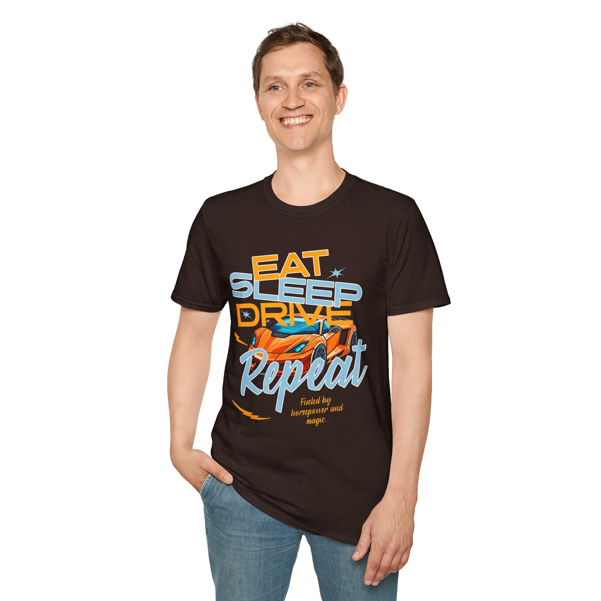 Eat Sleep Drive Repeat T-Shirt — Racing Car Graphic Tee for Motorsport Fans