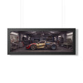 Framed Horizontal Poster — Retro Race Car Garage Print
