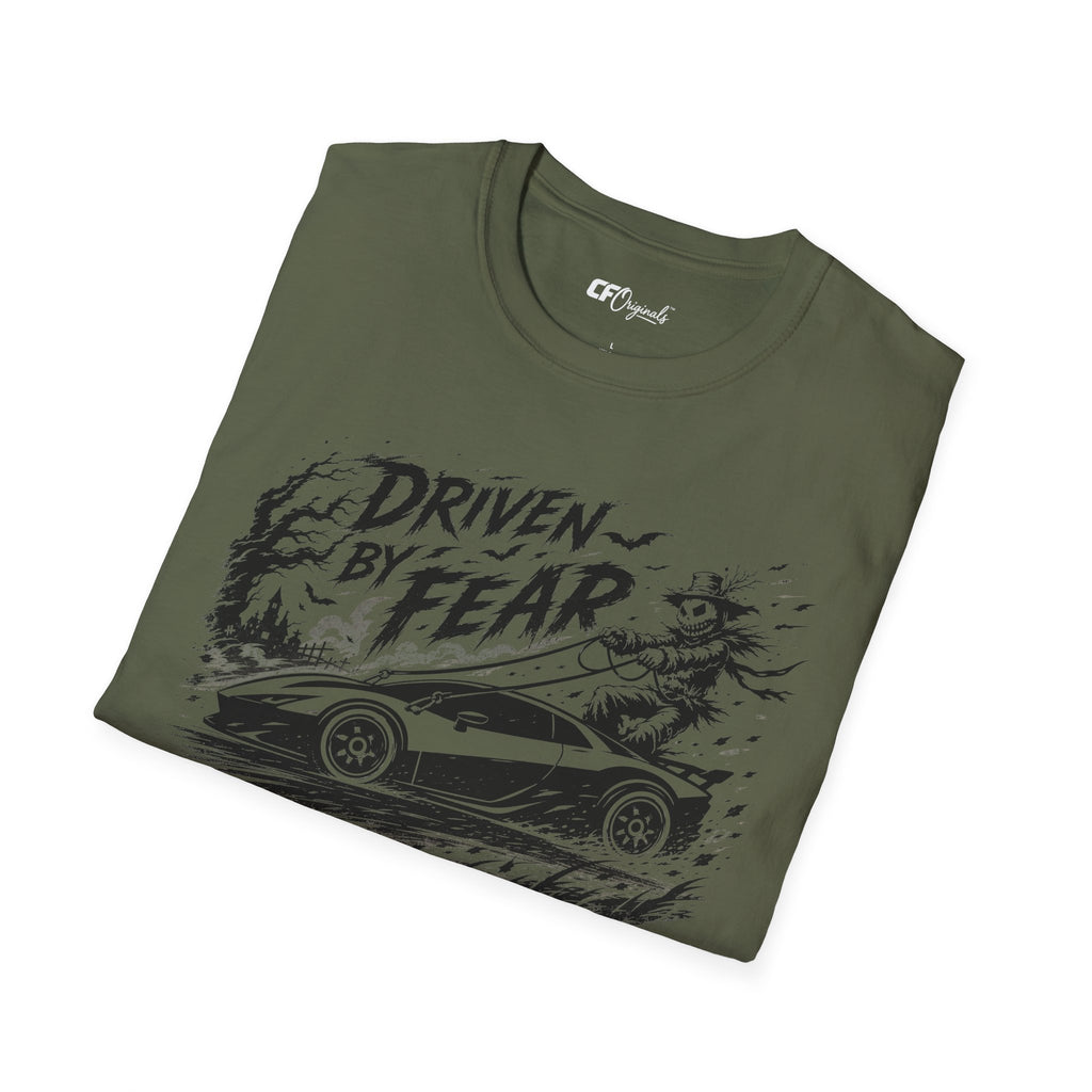 Driven By Fear T‑Shirt — Horror Sports Car Graphic Tee