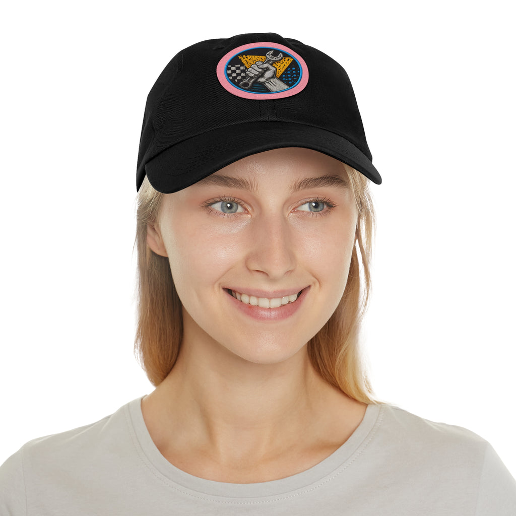 Mechanic Wrench Patch Dad Hat — Vintage Toolworker Baseball Cap