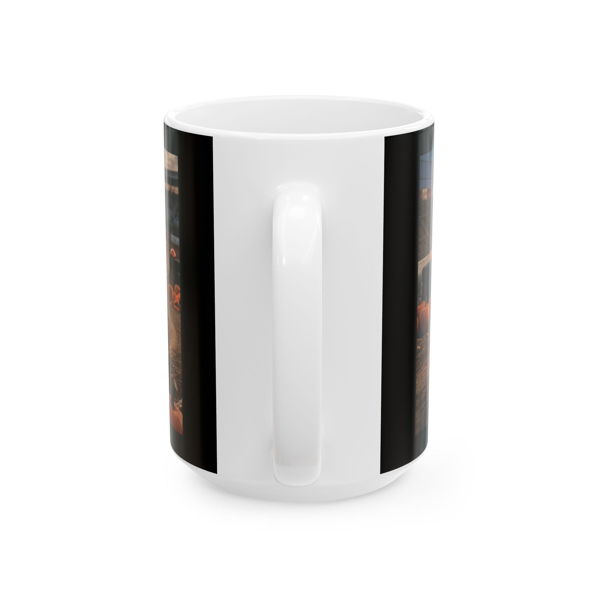 Racing Car Mug — Orange Pumpkin Sports Car (11oz & 15oz)