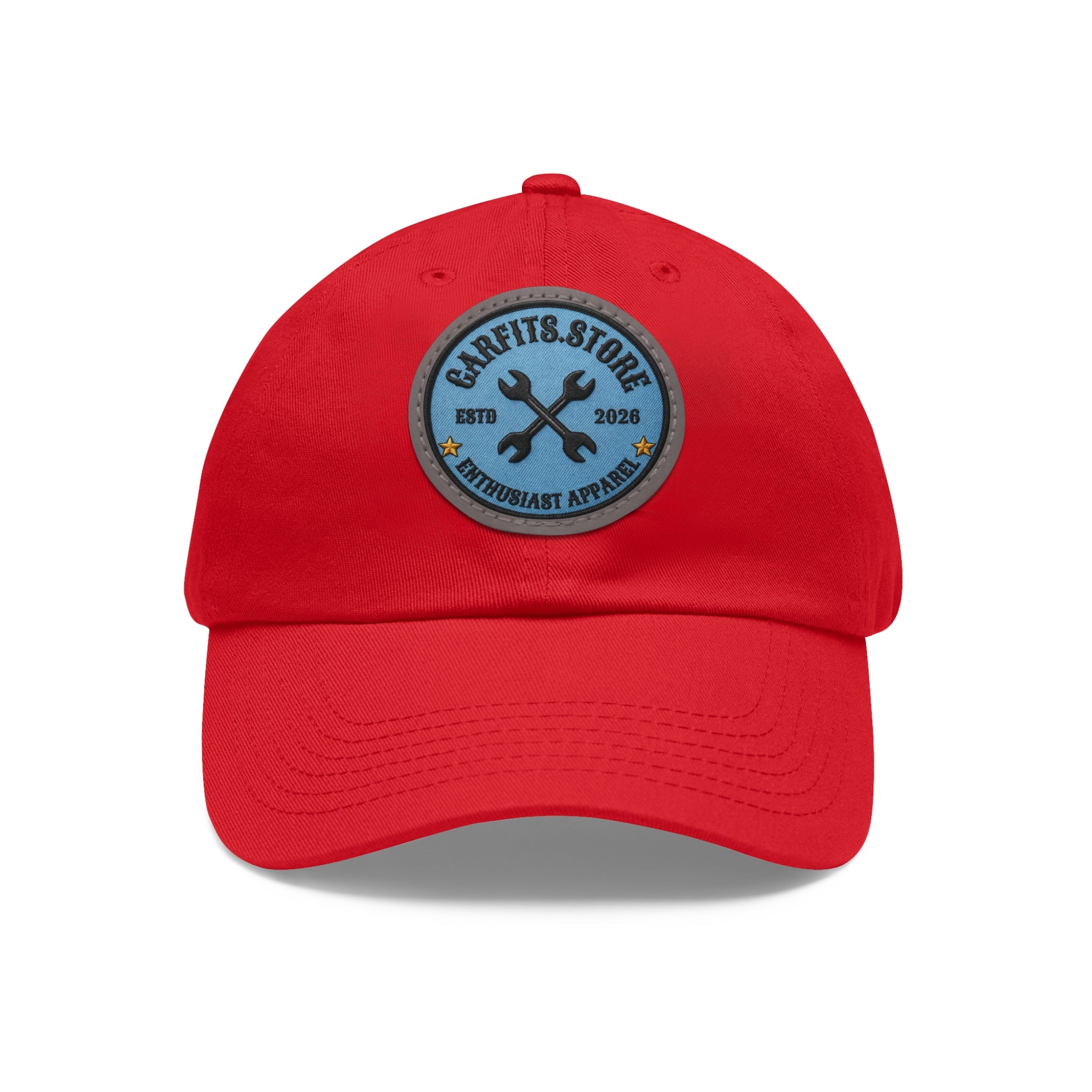 Mechanic Logo Dad Hat — Leather Patch Cap