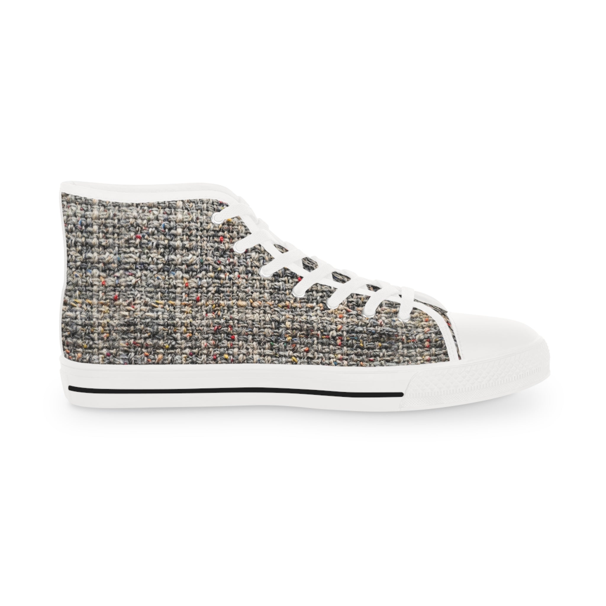 High Top Sneakers — Tweed Texture Men's Casual Athletic Shoes