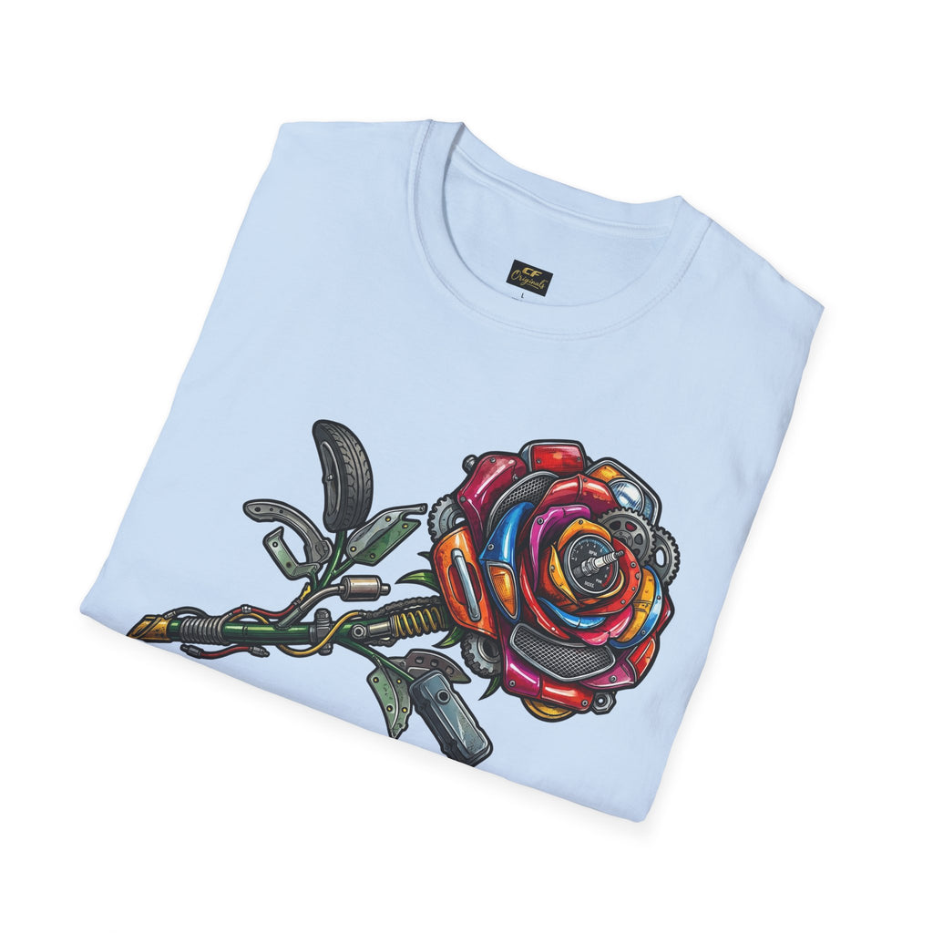 Colorful Mechanical Rose Graphic Tee