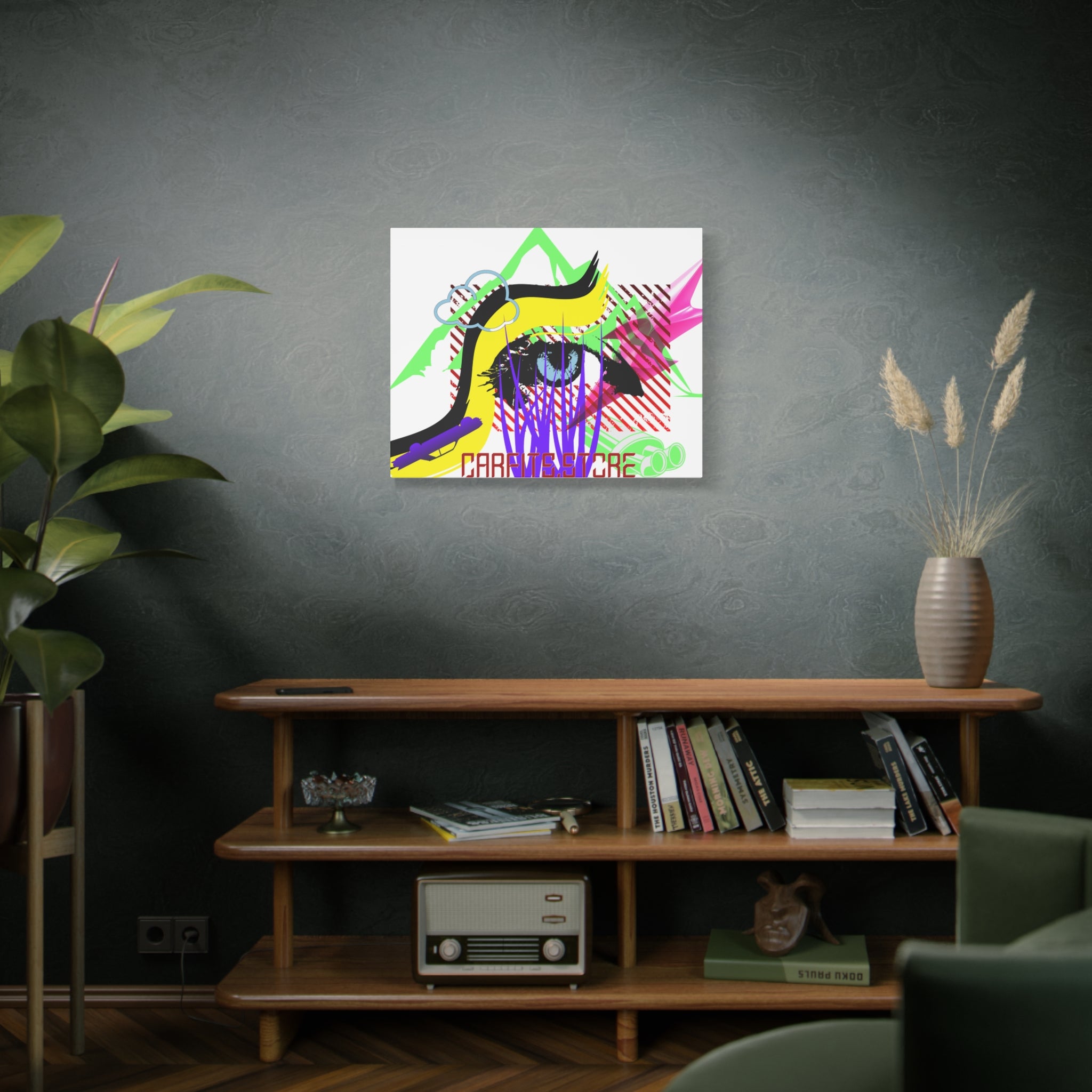Automotive Pop Art Matte Canvas Print — Vibrant Abstract Wall Art