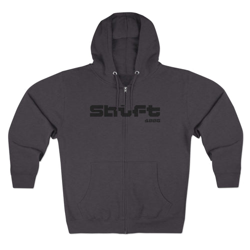 "Shift 1886" Retro Graphic Zip Hoodie