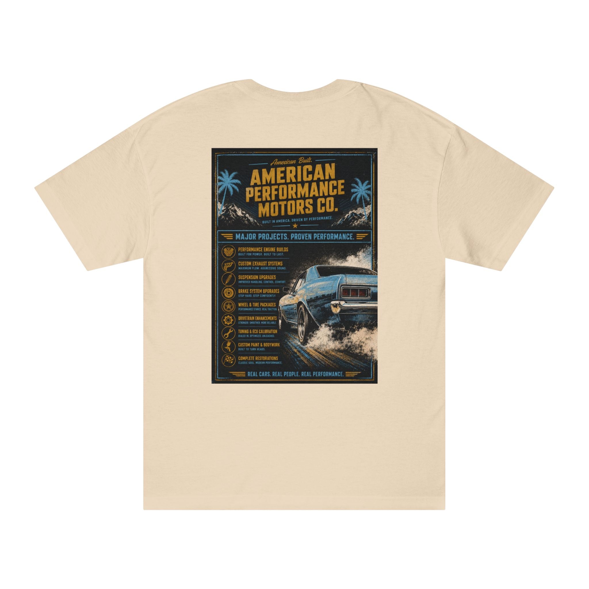 American Performance Motors Co. Tee — Retro Muscle Car Graphic Shirt