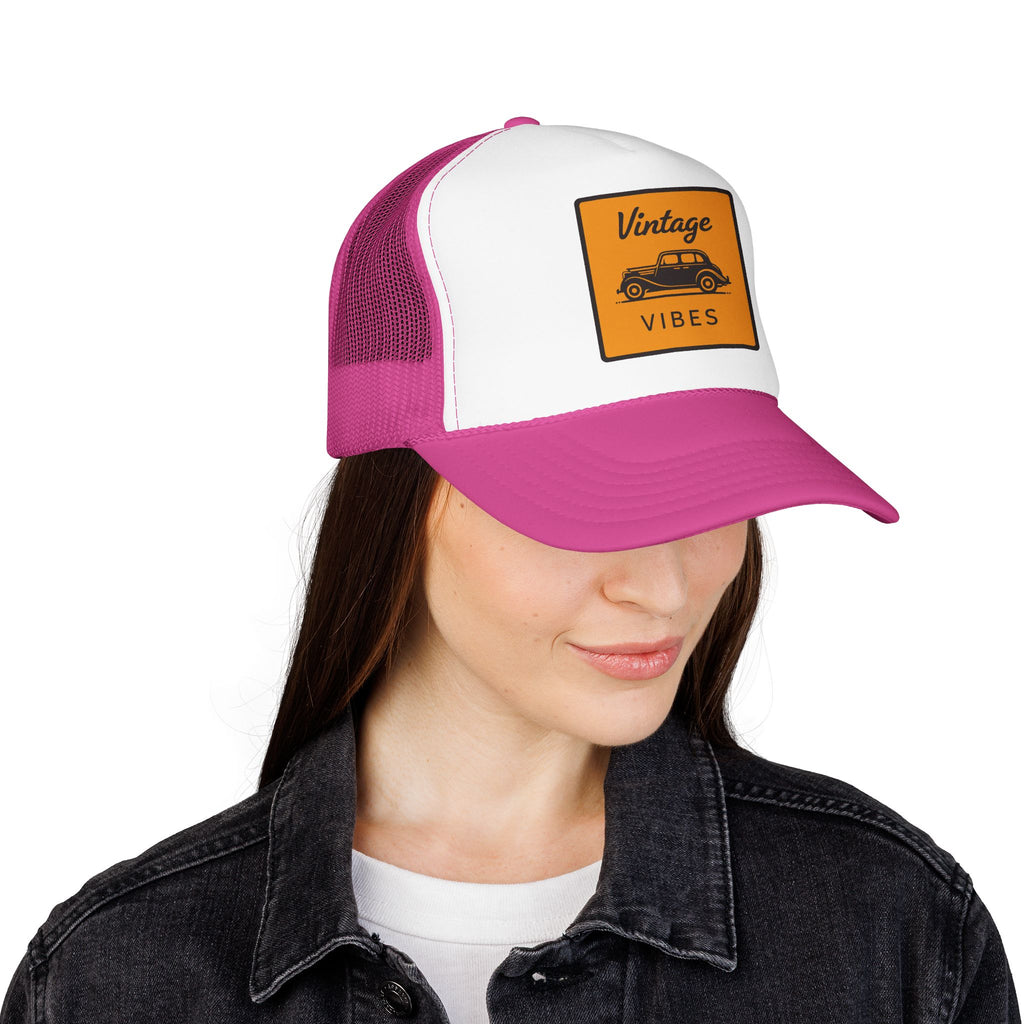 Vintage Vibes Trucker Hat — Retro Car Foam Cap