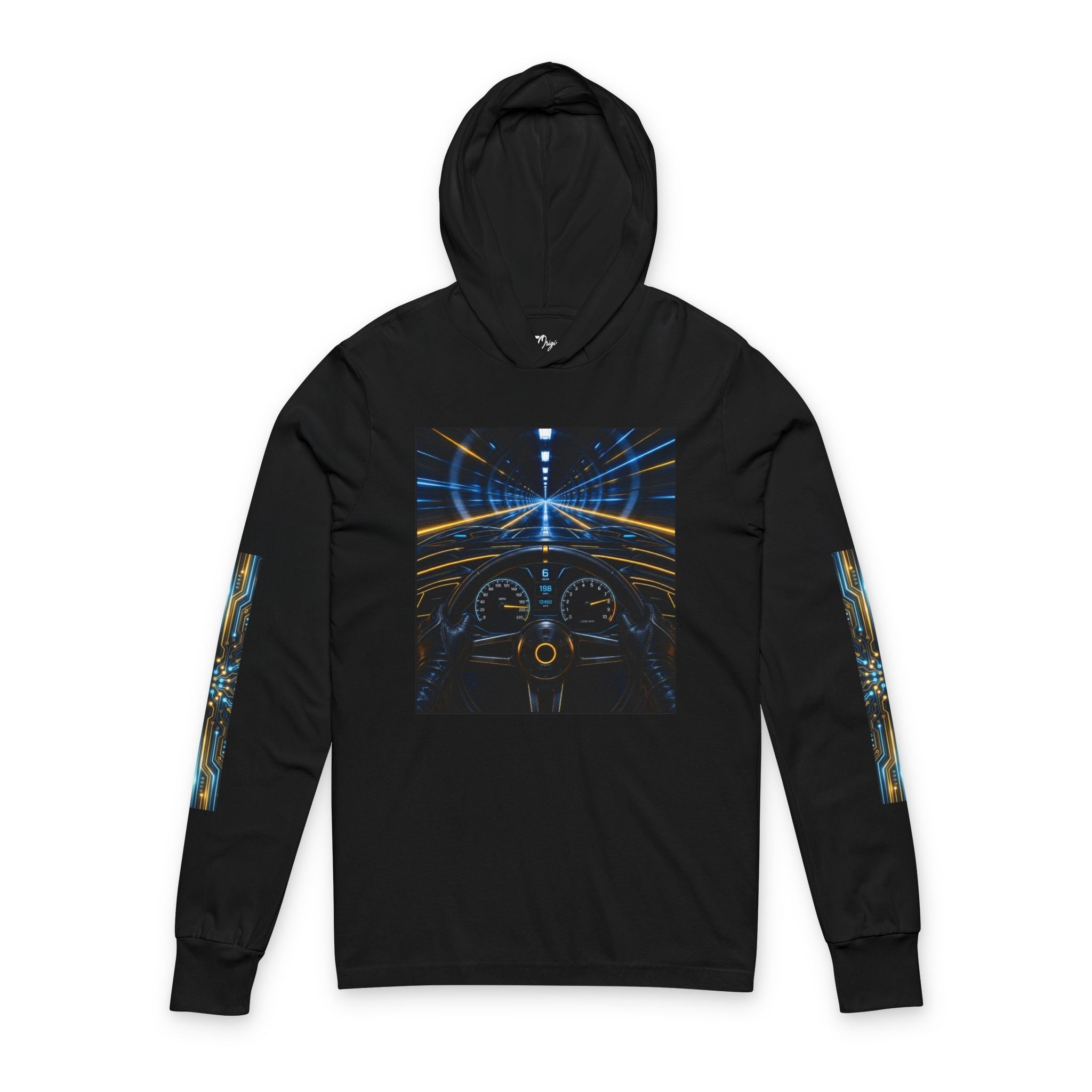 Night Drive Hooded Long Sleeve Tee