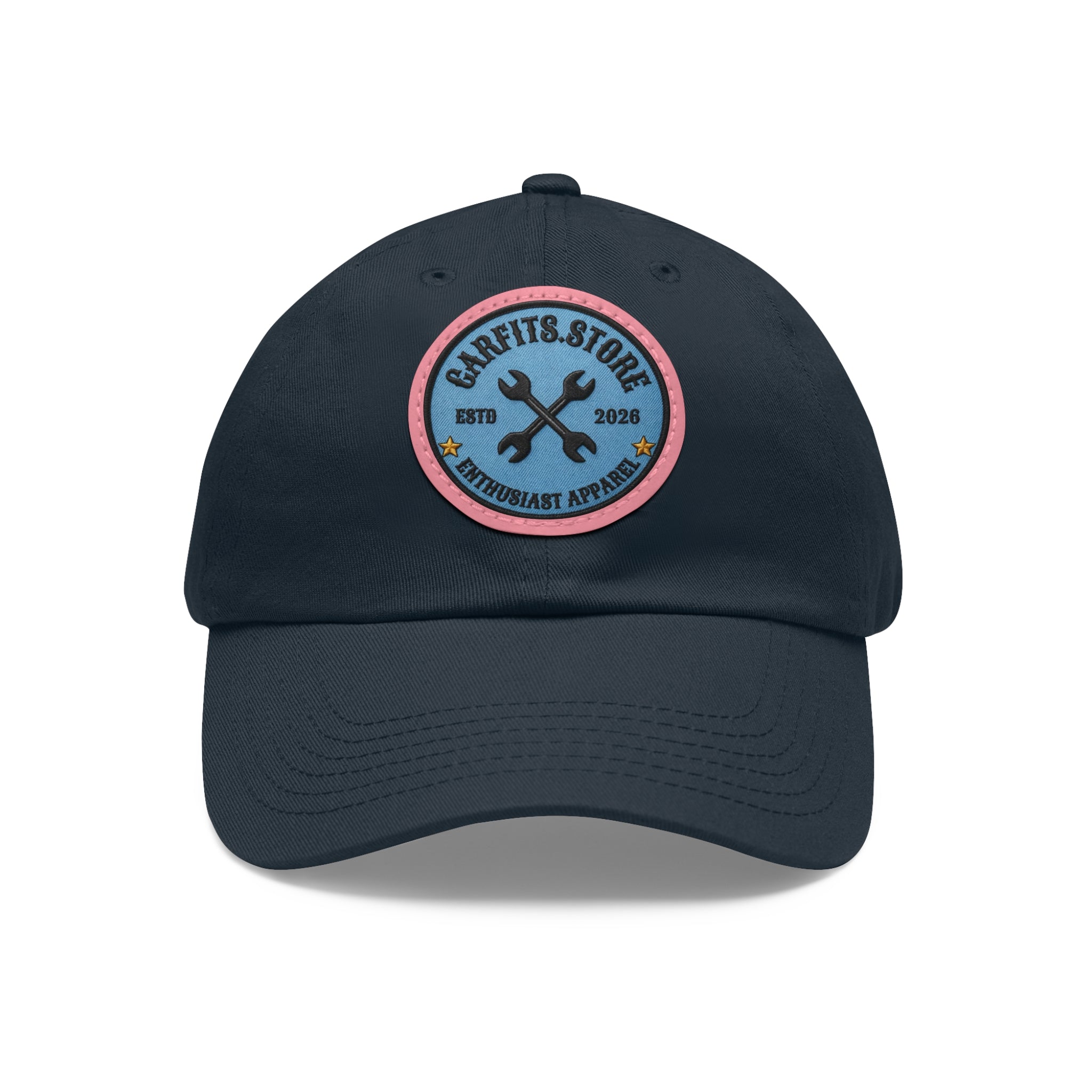 Mechanic Logo Dad Hat — Leather Patch Cap