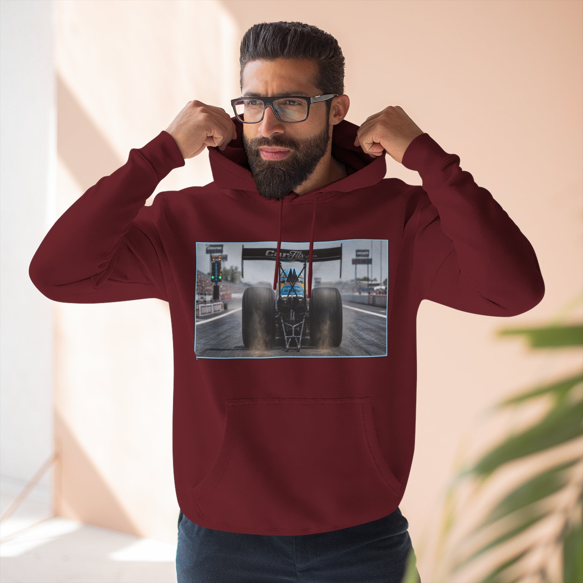 Racing Dragster Hoodie — "Land of 10,000HP" Fleece Pullover