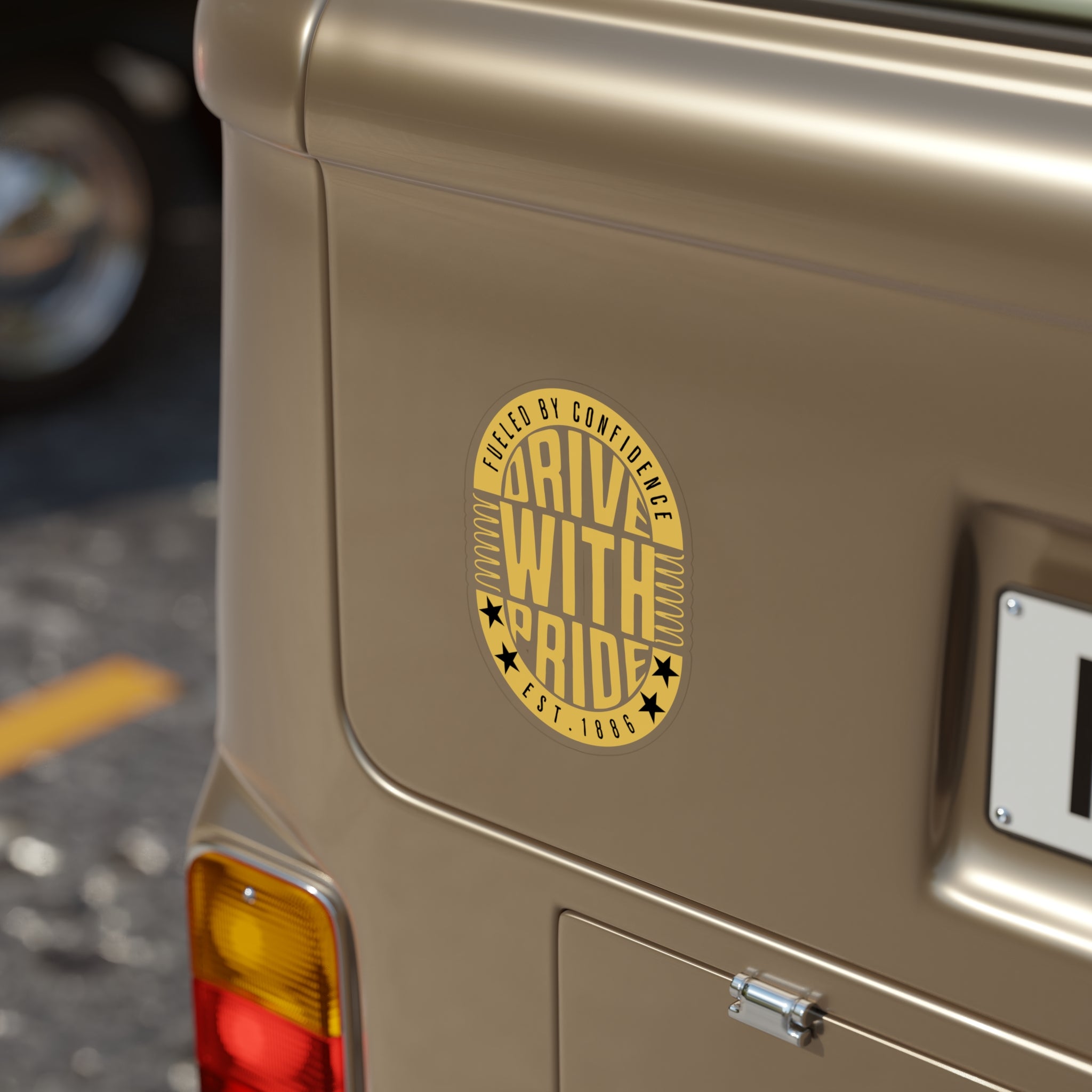 Drive With Pride Die-Cut Transparent Outdoor Sticker