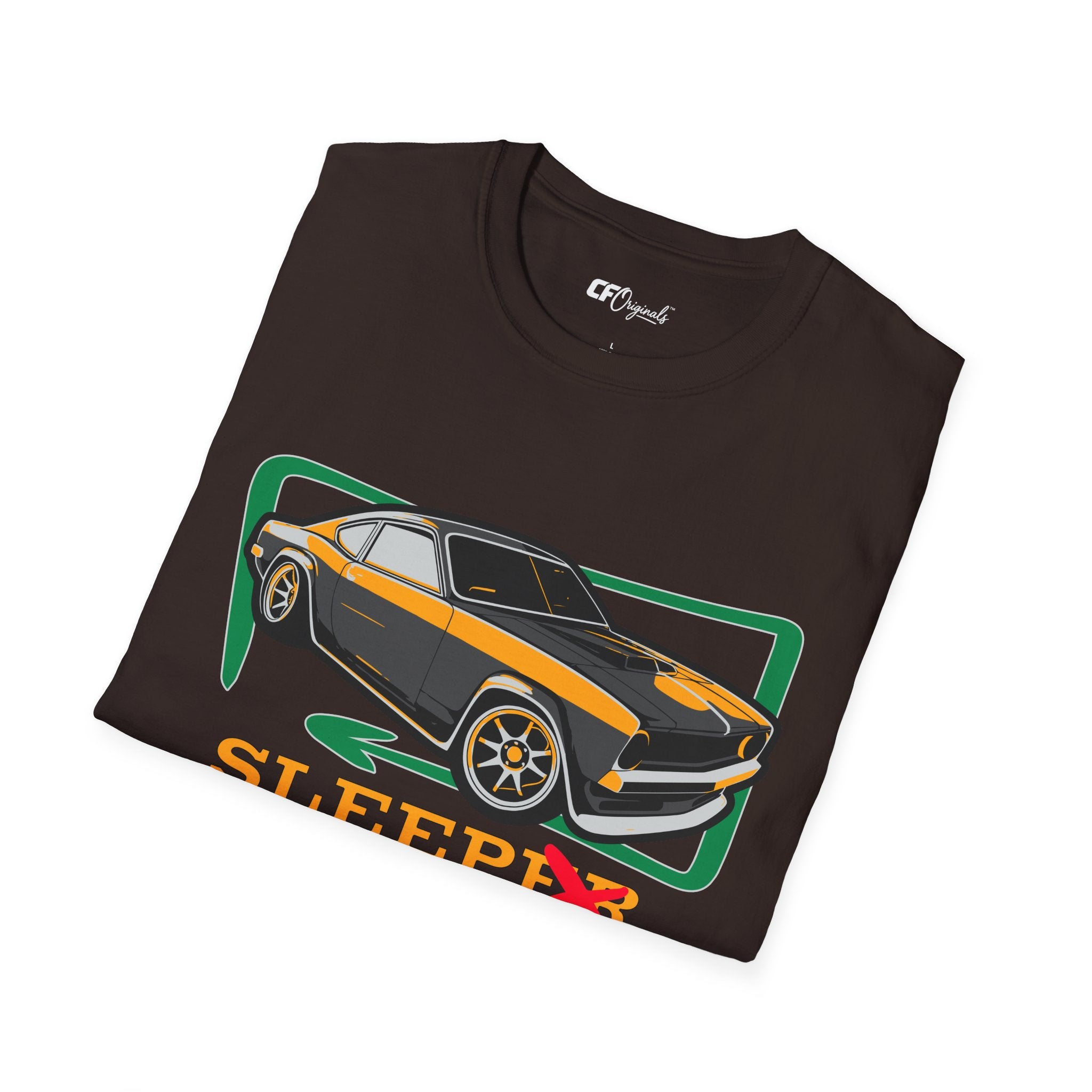 Classic Muscle Car T-Shirt — Retro 'Sleepless' Graphic Tee