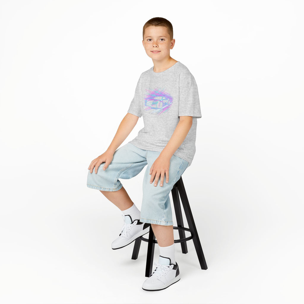 Kids Neon Speed Car Tee — Racing Graphic