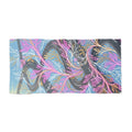 Floral Wave Beach Towel — Pastel Coral & Seaweed Design